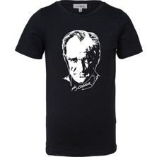 BRZ Collection Unisex Çocuk Mustafa Kemal Atatürk T-Shirt Siyah