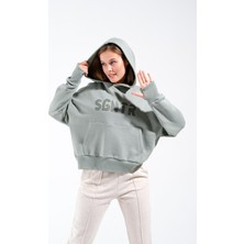 Signature Style 724513_KADIN Kapüşonlu Oversize Kanguru Cepli Sweatshirt