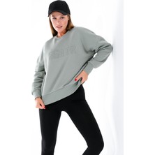 Signature Style 724511_KADIN Yuvarlak Yaka Oversize Sweatshirt