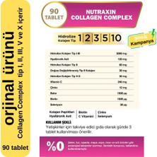 Nutraxin Collagen Complex 3'Lü 90 Tablet; Içerisinde Kolajen Tip I, Iı, Iıı, V Ve X Içerir