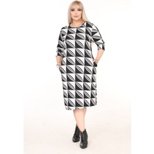 Modayız Çift Cepli Kışlık Büyük Beden Elbise 22B-2597