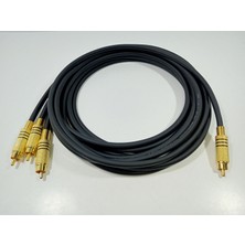 YSN Sounds Amfi Rca Kablosu - El Yapımı %100 Bakır Parazit Yapmaz - 1 Giriş 3 Çıkış Anfi Rca Kablosu - 5 Metre