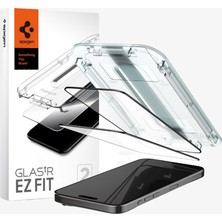 Spigen iPhone 15 Pro Ekran Koruyucu Kolay Kurulum Glas.tR EZ Fit Full Cover Black (2 Adet) - AGL06893