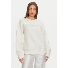 Kadın Cecılıa Parlak Logolu Sweatshirt - Krem