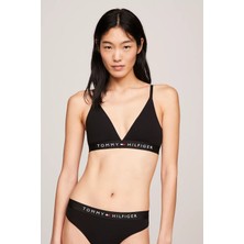 Tommy Hilfiger Kadın Unlıned Trıangle Sütyen Siyah M Konforlu Tasarım ve Gün Boyu Destek