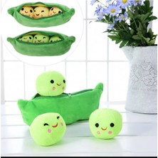 Bezelye Taneleri ve Kesesi 40CM Sevimli Gülen Bezelye Peluş Oyuncak