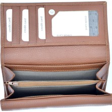 Tarmantu Kadın Deri Cüzdan  Cüzdan Kredi Kartlıklı 9 Bölmeli 10 Kartlık Bölmeli 18X10CM