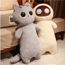 NB Market Yastık Kedi 50 cm Büyük Boy Gri Renk Kedi Peluş Oyuncak Kawaii Sanrio Kitty Peluş Kuromi