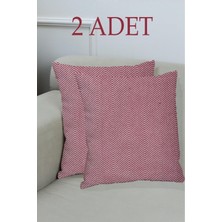 Bordo Pamuklu Dekoratif Kırlent Kılıfı 43X43 2 Adet