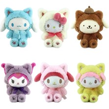 NB Market Sanrio Kawai Kahverengi Peluş Oyuncak 25 cm Kedi Peluş My Melody Hello Kitty