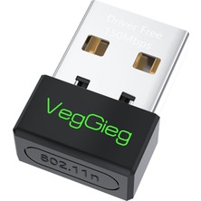 VegGieg 150 Mbps 2.4ghz Kablosuz Wifi Alıcı Verici Nano USB Adaptör