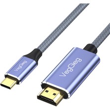 Veggieg 4K/60Hz Type-C 3.1 To HDMI 2.0 Dönüştürücü Kablo 2 Metre