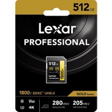 Lexar Professional 512GB 1800X 280MB/S 4K V60 Sd Hafıza Kartı