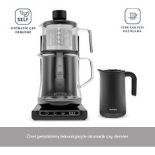 Homend Smart Royaltea Plus 2 In 1 Otomatik Çay ve Türk Kahve Makinesi Siyah