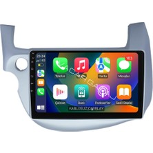 NAVECRON HONDA JAZZ 2009-13 UYUMLU  GRİ ANDROID MULTİMEDYA GERÇEK 2/32 KABLOSUZ CARPLAY GERİ GÖRÜŞ KAMERALI