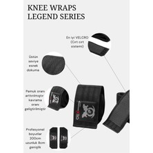 Ağırlık Kaldırma Kayışı 8 Loop Lifting Straps Mavi + Antrenman Dizliği Knee Wraps Legend 2'li Paket