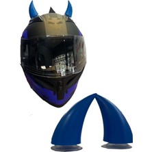 Motobisavm Kask Boynuzu Büyük Boy Mavi Model-5