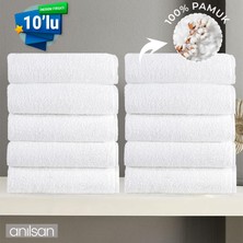 Anılsan 10'lu Beyaz Banyo Havlusu - 70 x 140  cm , PAMUK, Spa ve Otel Havlusu, Günlük Kullanıma Uygun