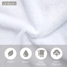 Anılsan 10'lu Beyaz Banyo Havlusu - 70 x 140  cm , PAMUK, Spa ve Otel Havlusu, Günlük Kullanıma Uygun