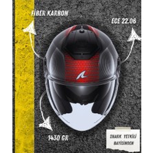 Shark Rs Jet Carbon Ikonik Kırmızı Yarım Kask (Darkalıp)(Ece 22.06)