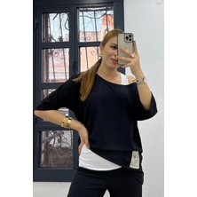 Burce Butik Bürümcük Kumaş Armalı Düşük Omuz Üçlü Takım