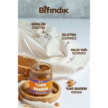 Bi Fındık Ballı Badem Ezmesi Katkısız Taze Çekim Doğal Sürülebilir Kahvaltılık %80 Badem Ezmesi 350 Gram