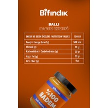Bi Fındık Ballı Badem Ezmesi Katkısız Taze Çekim Doğal Sürülebilir Kahvaltılık %80 Badem Ezmesi 350 Gram