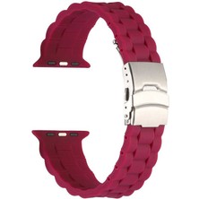 Gpack Apple Watch 10 42MM Kordon Mat Silikon Ayarlanabilir Krd 72 Mürdüm