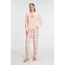 Anıl 11307 Pamuklu Kışlık Uzun Kol Kadın Pijama Takım