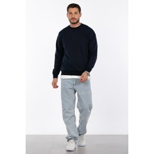 Bisiklet Yaka Sweatshirt - Lacivert
