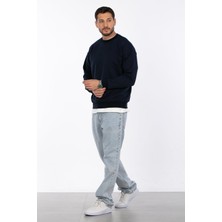 Bisiklet Yaka Sweatshirt - Lacivert