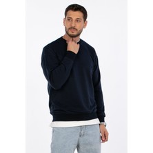 Bisiklet Yaka Sweatshirt - Lacivert