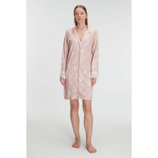 Anıl 11293 Kadın Cotton Modal Uzun Kol Gecelik