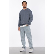 Bisiklet Yaka Sweatshirt - Koyu Mavi