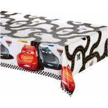 Parti Aşkı Şimşek Mcqueen Cars Temalı Masa Örtüsü - 120 x 180 cm Cars&yarış&araba Konsept Erkek Çoçuk Doğum Günü