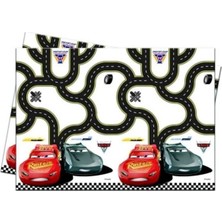 Parti Aşkı Şimşek Mcqueen Cars Temalı Masa Örtüsü - 120 x 180 cm Cars&yarış&araba Konsept Erkek Çoçuk Doğum Günü