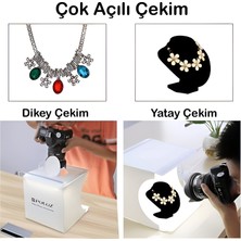 Anaway Ürün Fotoğraf Çekim Çadırı Profesyenel Stüdyo LED Işıklı Kiti Beyaz Plastik Stüdyo Mini