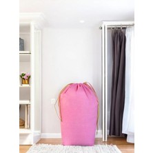 Balkan Room Pembe Büzgülü Hurç Large 72X62 cm - Taşınma Çantası - Yorgan Yastık Çamaşır Saklama Torbası
