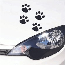 Ayza Tasarım Pati Izleri 20 Adet Oto Sticker Araba Cam  Kedi Köpek Pati Izi Duvar Etiket Çıkartma Siyah-Beyaz