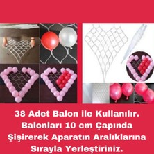 Bakbinevar Kalp Balon Yapma Aparatı Sevgililer Günü Balon Standı Kalpli Fon Süsü