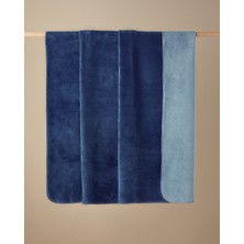 English Home Plain Pamuklu Çift Kişilik Battaniye 200 x 220 cm Mavi - Lacivert