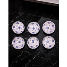 Sharp Art Lı Papatya ve Nazar Boncuğu Desenli %100 Gerçek El Işlemesi 8 cm Kase Seti