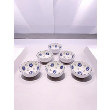 Sharp Art Lı Papatya ve Nazar Boncuğu Desenli %100 Gerçek El Işlemesi 8 cm Kase Seti
