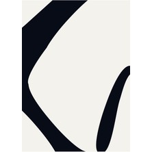 Harikabirev Siyah-Beyaz Soyut Abstract Kombin 06 |Çerçeveli Cam Tablo 3lü Dikey
