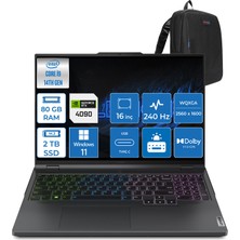 Lenovo Legion Pro 7 I9-14900HX 80GB 2tb SSD 16GB/RTX4090/175W 16" 240Hz 500NITS Hdr Wqxga WIN11PRO Taşınabilir Bilgisayar L83DE002XTRWP18 + Zettaçanta