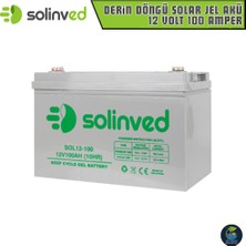 Solinved 12 Volt 100 Amper Derin Döngü Solar Jel Akü - 12V 100AH Solar Jel Akü