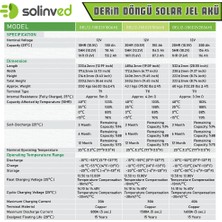 Solinved 12 Volt 100 Amper Derin Döngü Solar Jel Akü - 12V 100AH Solar Jel Akü