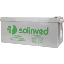 Solinved 12 Volt 200 Amper Derin Döngü Solar Jel Akü - 12V 200Ah Solar Jel Akü