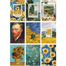 Anime Marketi Vincent Van Gogh Nostaljik 9'lu Kartpostal Fotokart Serisi