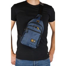 Çokgözlü Kulaklık Çıkışlı Su Geçirmez Çapraz Sırt Göğüs ve Omuz Çantası Unisex Body Bag Lacivert 4980